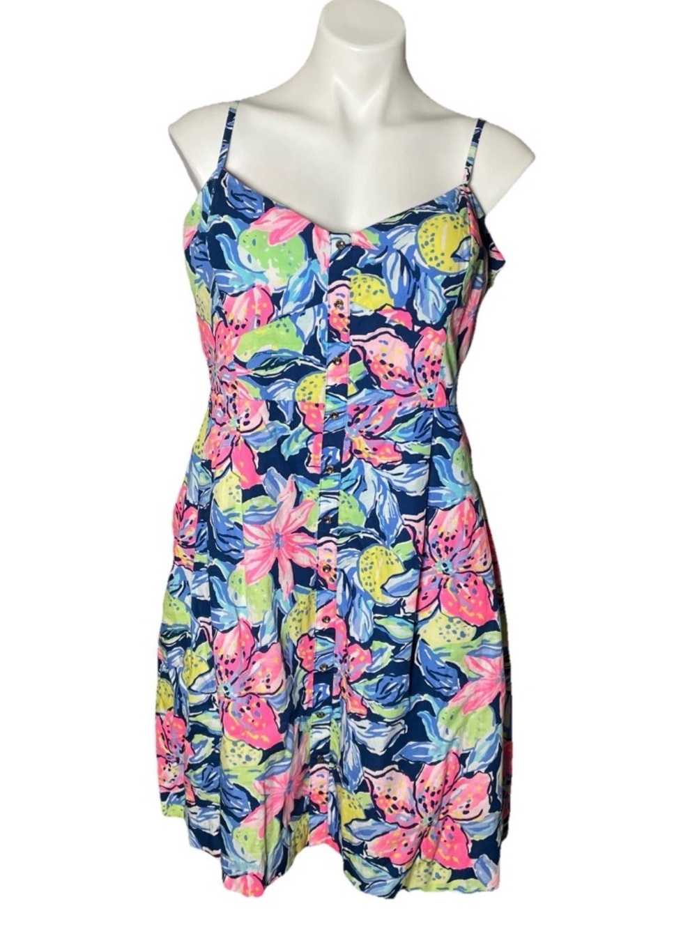 Lilly Pulitzer Easton Swing Dress Floral Sundress Capri Soleil Women's Size 16